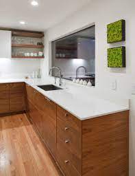 Modern Kitchen Design Build By Vanillawood Grain Matched Walnut Cabinetry Whi Modern Kitchen Cabinet Design Modern Kitchen Design Contemporary Walnut Kitchen