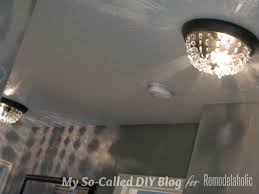 I have 4 that i wanted to replace, but with my low ceilings, i needed something close to the ceiling. Remodelaholic Update A Dome Ceiling Light With Faceted Crystals