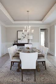 A lot of people prefer simple white ceiling design but if you want to provide a modern and stylish living space with a simple touch,you can get your ceiling decorated. New Year New Home New Innovation Dining Room Ceiling Classic Dining Room Dining Room Trends