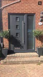 Check spelling or type a new query. Uber Chic Stylishly Modern Grey 4 Square Composite Door With Long Bar Chrome Furniture Front Doors With Windows Contemporary Front Doors Modern Front Door