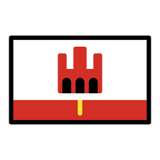 Aus dem burgtor hängt ein goldener schlüssel. Flagge Gibraltar Emoji