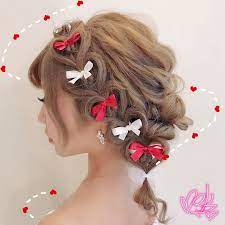 見るがよい これが無敵のハートアレンジや ハートアレンジ ヘアメ kawaii 無敵のハートアレンジ リボンアレンジ ヘアメイク ヘアアレンジ リボンヘアアレンジ リボン ヘアスタイル 髪型 リボン