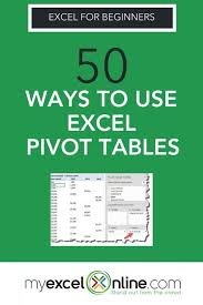 50 Things You Can Do With Excel Pivot Table Myexcelonline Excel For Beginners Pivot Table Microsoft Excel Tutorial