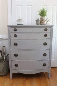 Apply one coat of paint and let it dry. Vintage Chest Of Drawers Annie Sloan Chalk Paint Paris Grey Dresser By Refini Painted Bedroom Furniture Grey Bedroom Furniture Painted Furniture Colors