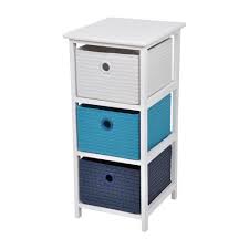 Meuble Bleu 3 Tiroirs 33 X 37 X H 74 Cm Colonne Et Meuble De Rangement Salle De Bain Et Wc Meuble Gifi
