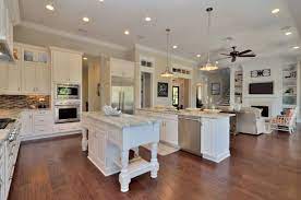 It offers lots of work surface. Open Floor Plan With Double Islands Kitchen Floor Plans Floor Plan Design Large Kitchen