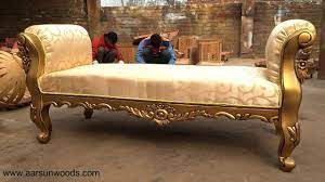 Aarsun Woods Handcrafted Wooden Deewan Settee Couch Chaise Lounge Wooden Traditional Carving Handmade Handcrafted Fu Wooden Couch Chaise Lounge Furniture