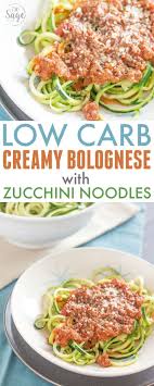 This Low Carb Creamy Bolognese Sauce With Zucchini Noodles Is A Delicious Keto Alternative Low Carb Pasta Di Keto Diet Recipes Low Carb Pasta Pasta Alternative