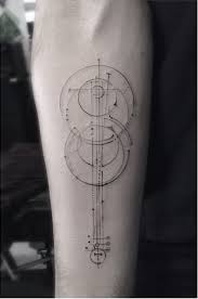 Elegant Fine Line Geometric Tattoos By Dr Woo Tattoo Inspiration Tattoo Circle Tattoo Design Geometric Tattoo Violin Tattoo
