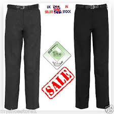 details about boys children school trousers sturdy stocky wider fit half elasticated pant size