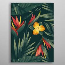 Maybe you would like to learn more about one of these? Tropical Leaves And Flower Poster By Code H Displate Tropical Painting Amazing Art Painting Flower Poster