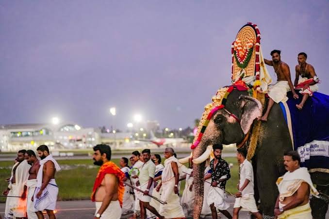 Thiruvananthapuram airport hosts arattu procession