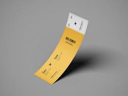 Free Curled Ticket Mockup Psd In 2020 Mockup Ticket Design Mockup Design