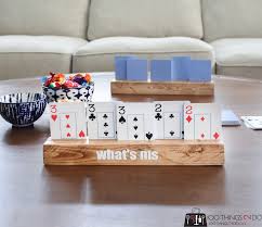 Because he had such small hands, holding a bunch of cards was a bit tricky. Scrap Wood Playing Card Holder Help For Little Old Hands 100 Things 2 Do