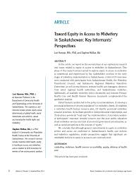 pdf toward equity in access to midwifery in saskatchewan