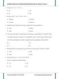 Check spelling or type a new query. Soal Olimpiade Matematika Sd Kelas 5 2019 Cara Golden