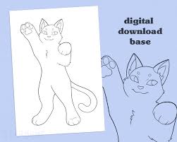 I will do my best! Cute Stretching Cat Base Furry Coloring Page For Refs Etsy