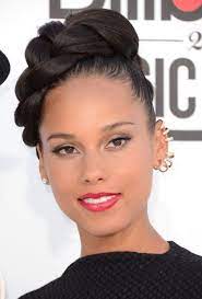 2013 Black Hair Trends Alicia Keys Formal Large Glossy Braid Updo Hairstyles Weekly Hair Styles 2014