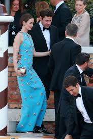 Newly engaged couple john krasinski and emily blunt apparently want a short engagement. George Amal S Wedding In Pictures George Clooney Wedding Emily Blunt Guest Outfit