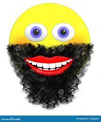 Smiley Emoji with Big Beard and a Smiling Mouth Stock Illustration -  Illustration of circle, hairy: 128096374