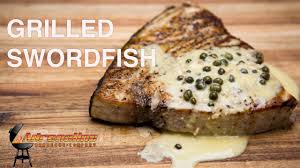 Of olive oil to the pan, or rub the grates of your grill with oil so the fish won't stick. Grilled Swordfish With Lemon Wine Butter Sauce On The Slow N Sear Youtube