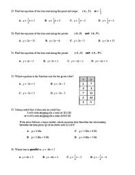 Since john can mow 2 lawns per hour, we know that this is the slope (m). Algebra Multiple Choice Test Unit 5 Linear Equations And Their Graphs