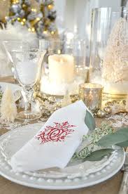 Creative table ideas for christmas. Soft And Wintery Christmas Table With Touches Of French Blue