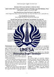 Artikel ilmiah dapat berbentuk seperti jurnal, skripsi, tesis dan desertasi. Doc Template E Journal Unesa Syarif Hidayatullah Academia Edu