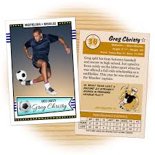 You just input how you want the header to read, the name and date you want printed on the card, and your organization's logo. Make Your Own Soccer Card