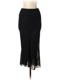 Details About Rick Owens Women Black Silk Skirt 42 Italian