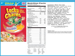 9 Best Photos Of Lucky Charms Cereal Food Label On Lucky