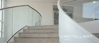 These stairs are intended for use in conjunction with our concrete filled landings. Glass Railing For Modern Concrete Stairs Metallart Stairs