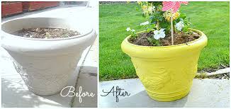 Be sure to thoroughly rinse the soap off the pot, or the primer won't stick. Easy Outdoor Diy How To Spray Paint Resin Pots Tatertots And Jello