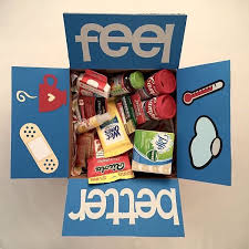 Care Package Feel Better Themed For A Sick Ill Friend Family Member Living Afar Gift Inspo Ldr Care Package Feel Better Gifts Diy Care Package