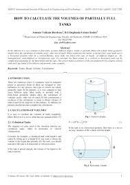 Pdf How To Calculate The Volumes Of Partially Full Tanks