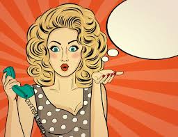 Download Free Surprised Pop Art Woman Chatting On Retro Phone Svg Dxf Eps Png Best Free Svg Files Download