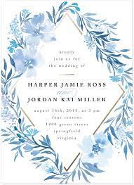 Poetic Blue Customizable Wedding Invitations In Blue Or White By Qing Ji Blue Bridal Shower Invitations Floral Wedding Invitations Garden Wedding Invitations