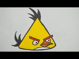 Angry Birds Drawing How To Draw Yellow Angry Birds Drawing For Kids Youtube Bird Drawings Drawing For Kids Drawings