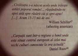 Pot fi citite la rubrica aprecieri. Citate William Schiller Daniel Ruzo Civilizatia A Aparut Unde Traieste Poporul Roman In Zona Carpatilor Spatiul Nord Dunarean Cea Mai Veche Cultura Cunoscuta Romanii Sunt Daci Limba Latina E Romana Nu Suntem