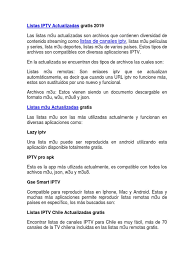 The application does not contain a playlist compiled, . Listas Iptv M3u 2019 Actualizadas Gratis Para Android Smart Tv Y Pc Windows Y Mac Pdf Iptv Television