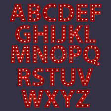 Leaning to alphabetize a list of words is one of the first skills students learn in primary. Set Of Red Alphabet From English Letters With Luminous Glowing Lightbulbs Abc Vector Typography Words Design Template Type Font Stock Vector Illustration Of Font Letters 162311212