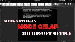 Mengaktifkan Dark Mode Microsoft Office Youtube