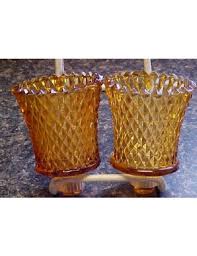 The repercussions of constructing one. Homco Home Interior Votive Cups Amber Diamond Point Glass Votive Cups 2 D J S Antiques And Things