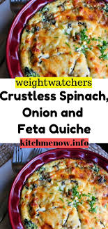 Crustless Spinach Onion And Feta Quiche Quiche Recipes Feta Cheese Recipes Healthy Feta Recipes