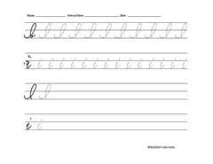 Each letter contains a solid letter, an object. Free Printable Cursive Handwriting Worksheets