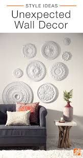 Create Unexpected And Interesting Wall Decor With Ceiling Medallions A White On White Gallery Wall Is Minimal Yet Modern When Home Decor Decor Interior Design