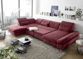 Sofa rot rotes sofa mit abhnehmbaren bezug und zwei kissen zu verschenken. Couch Melfi L Sofa Schlafcouch Wohnlandschaft Schlaffunktion Berry Rot U Form