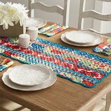 The Pioneer Woman Dazzling Dahlias Quilted Table Runner 14 X 72 Walmart Com Quilted Table Runner Table Runners Quilted Table Runners