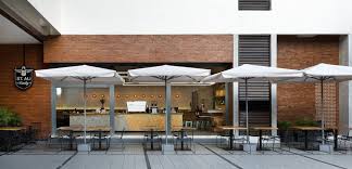 Outdoor Seating Alfresco Modern Industrial Style Cafe St Ali Bandung Designed By Assembly Design Office Office Design Design Bar Design