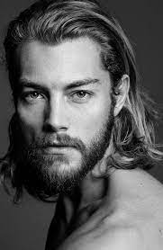 Derek Jaeschke Black And White Portraits Long Hair Styles Men Beard Model